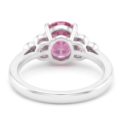 Pink Oval Sapphire Engagement Ring