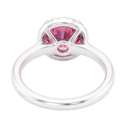Pink Sapphire Halo Engagement Ring