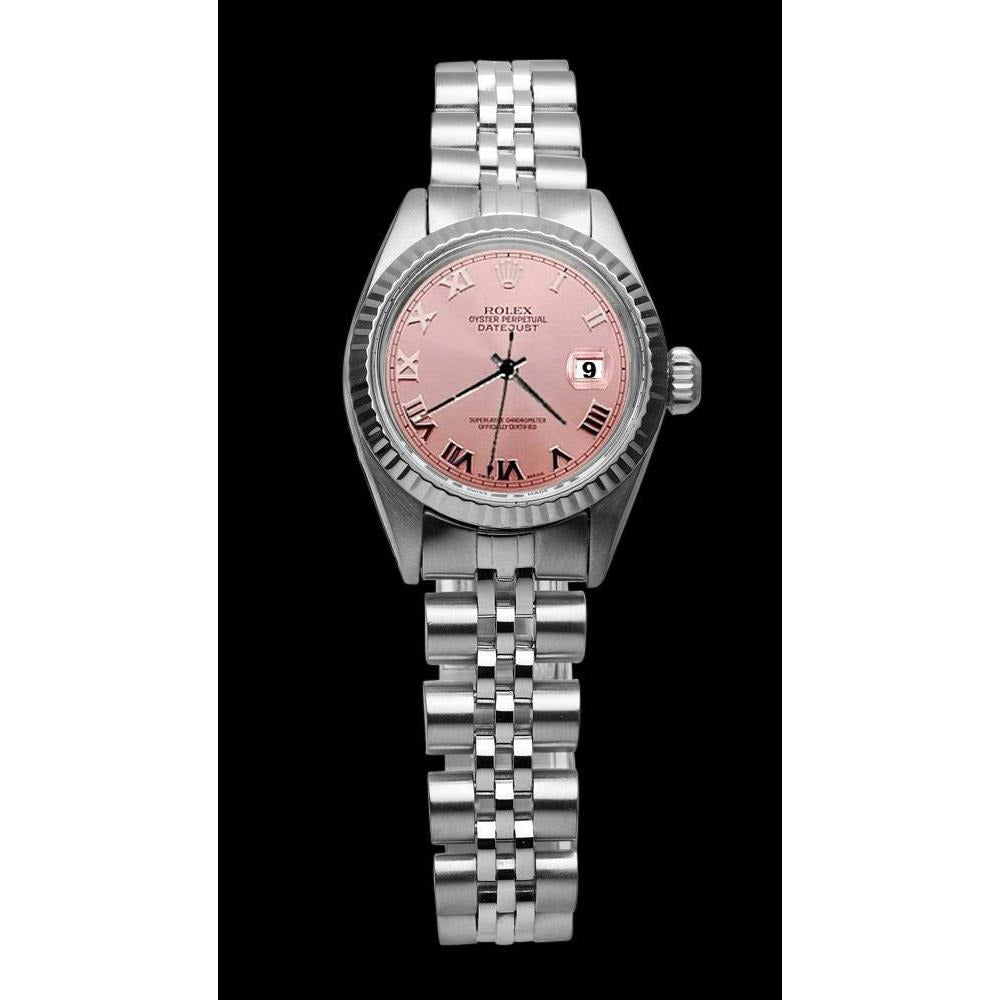 Pink Roman Dial Rolex Datejust Watch