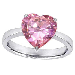 Pink Solitaire Heart Sapphire Engagement Ring