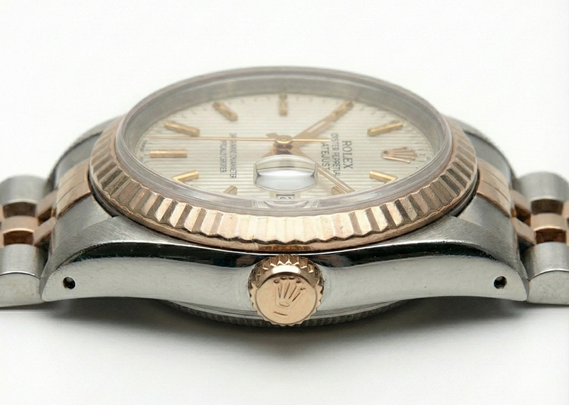 Pink Gold Jubilee Bracelet White Stick watch Rolex Date Just