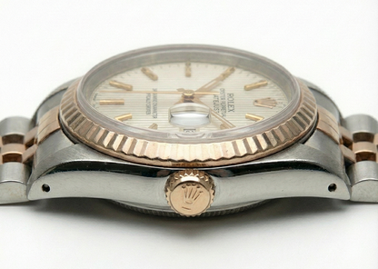Pink Gold Jubilee Bracelet White Stick watch Rolex Date Just