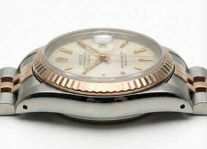 Pink Gold Jubilee Bracelet White Stick watch Rolex Date Just