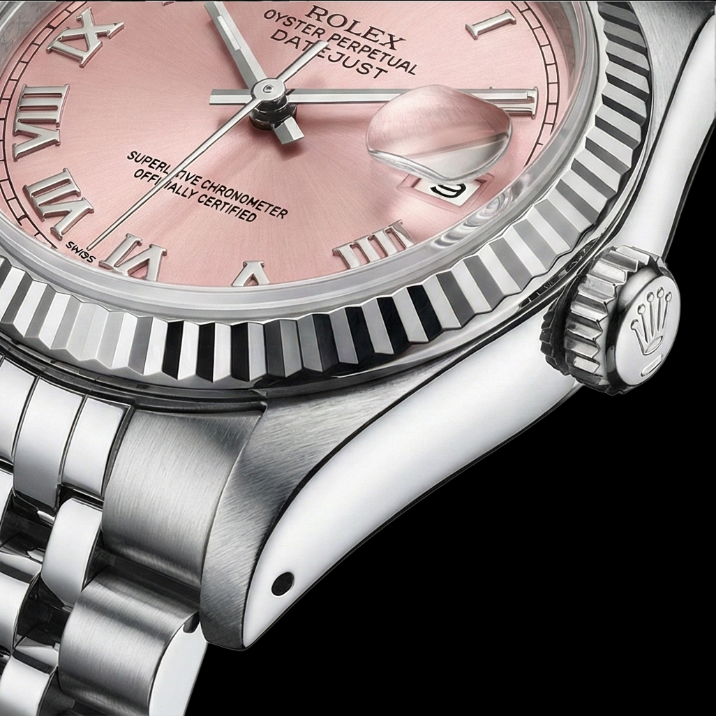 Pink Roman Dial Rolex Datejust Watch Ss Jubilee Bracelet