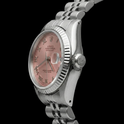 Pink Roman Dial Rolex Datejust Watch Ss Jubilee Bracelet