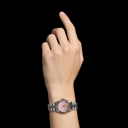 Pink Roman Dial Rolex Datejust Watch Ss Jubilee Bracelet P2