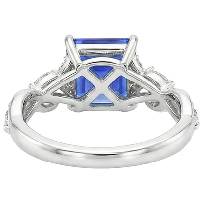 Princess Cut Blue Sapphire IGI CERTIFIED Diamond Ring 6.75 Carats Fancy Jewelry