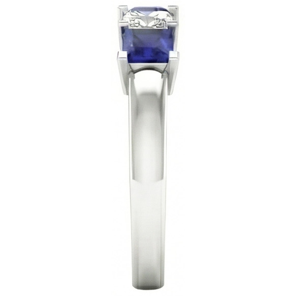 Princess Cut Ceylon Sapphire Natural Earth Mined Diamonds 5 Stone Ring 1.75 Ct