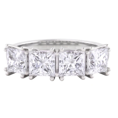 Princess Cut Natural Earth Mined Diamond Anniversary Ring Band 3 Carats