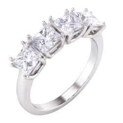 Princess Cut Natural Earth Mined Diamond Anniversary Ring Band 3 Carats