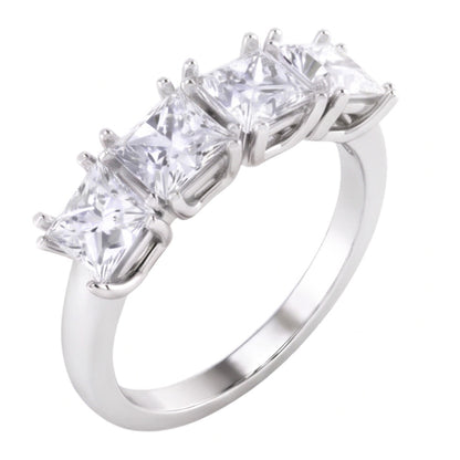 Princess Cut Natural Earth Mined Diamond Anniversary Ring Band 3 Carats