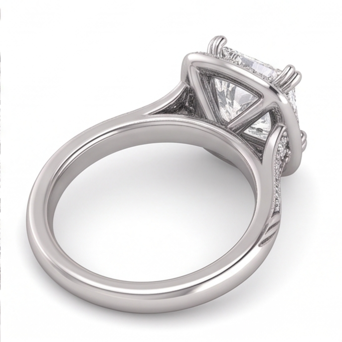 Princess Natural Earth Mined Diamond Engagement Anniversary Ring 1.72 Carat White Gold 14K