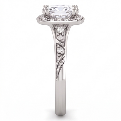 Princess Natural Earth Mined Diamond Engagement Anniversary Ring 1.72 Carat White Gold 14K