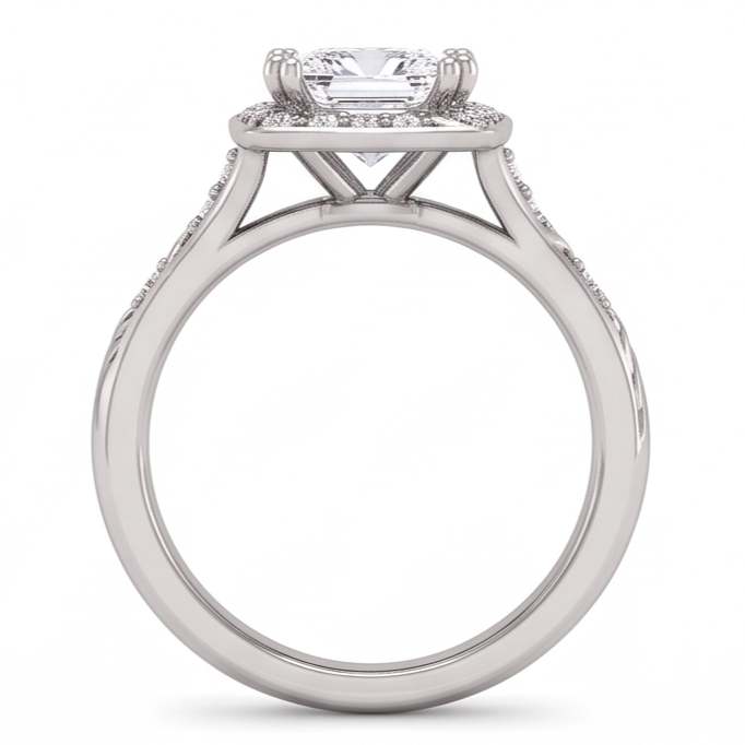 Princess Natural Earth Mined Diamond Engagement Anniversary Ring 1.72 Carat White Gold 14K