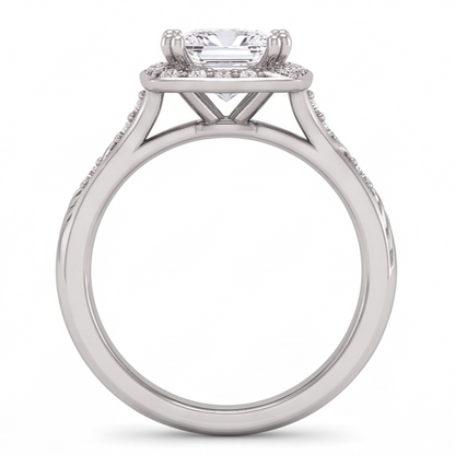 Princess Natural Earth Mined Diamond Engagement Anniversary Ring 1.72 Carat White Gold 14K
