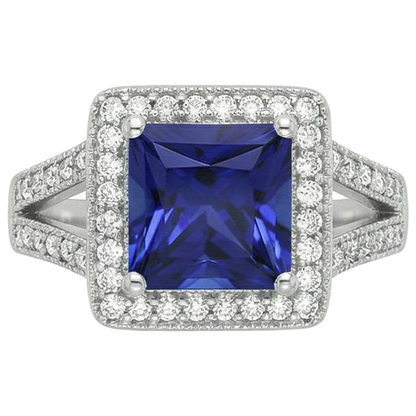 natural round sapphire 3.56ct ring side angle