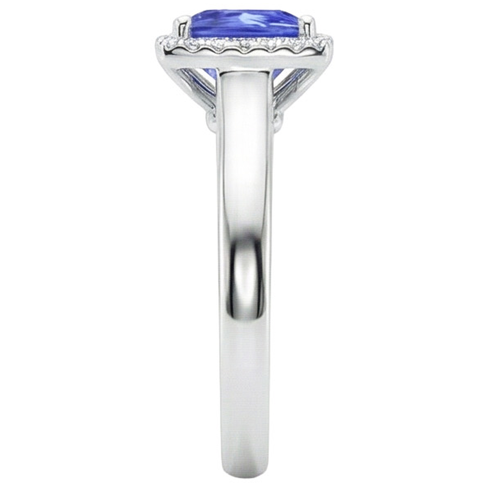Princess Shaped Ceylon Sapphire Natural Earth Mined Diamonds Gemstone Ring 5.40 Carats