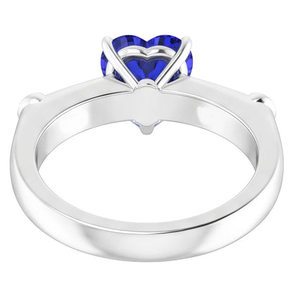 Princess & Round Natural Earth Mined Diamond Blue Sapphire Ring 3.50 Carats