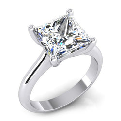Princess Cut Solitaire Engagement Ring 2.50 Carats Mined Natural Real Diamond ( Not Lab Grown )