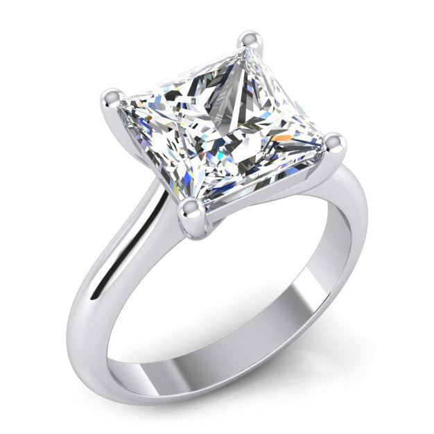 Princess Cut Solitaire Engagement Ring 2.50 Carats Mined Natural Real Diamond ( Not Lab Grown )