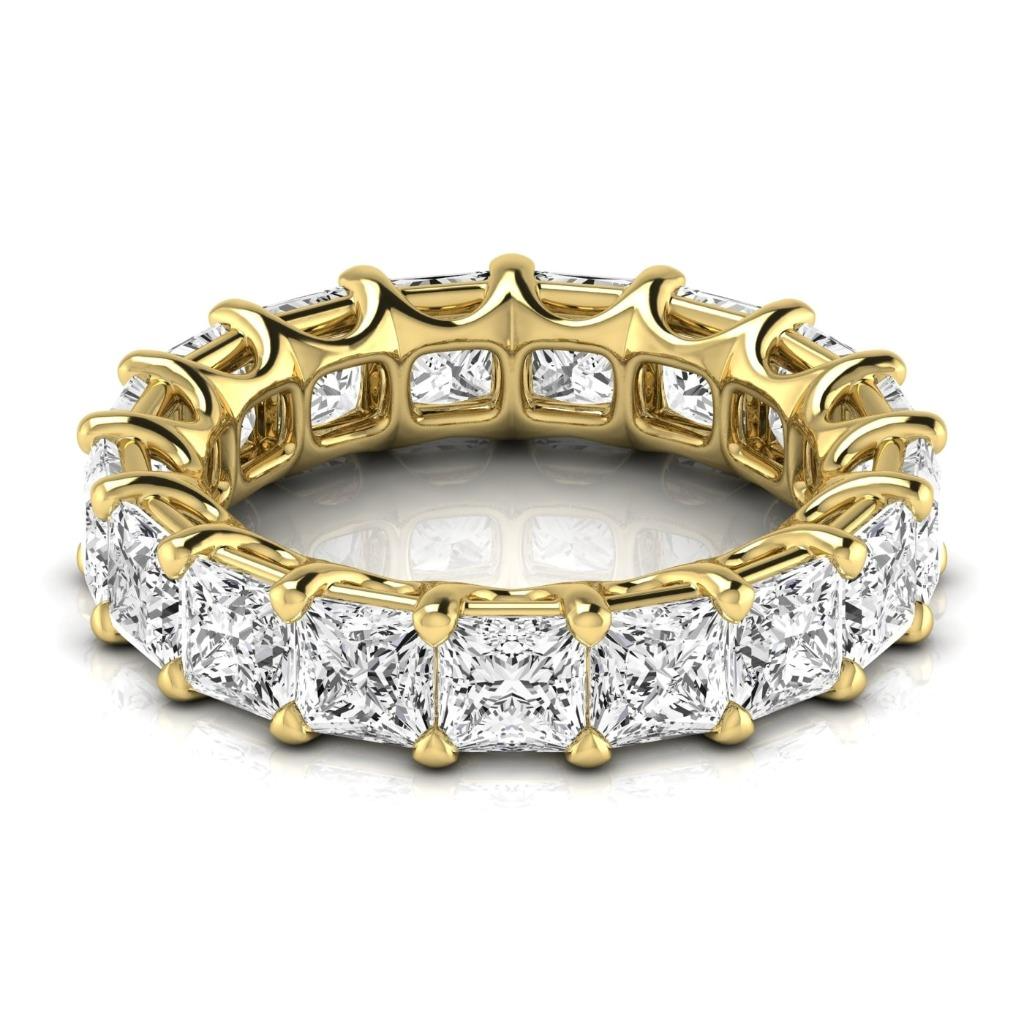 lab grown princess diamond 8.5ct band side angle