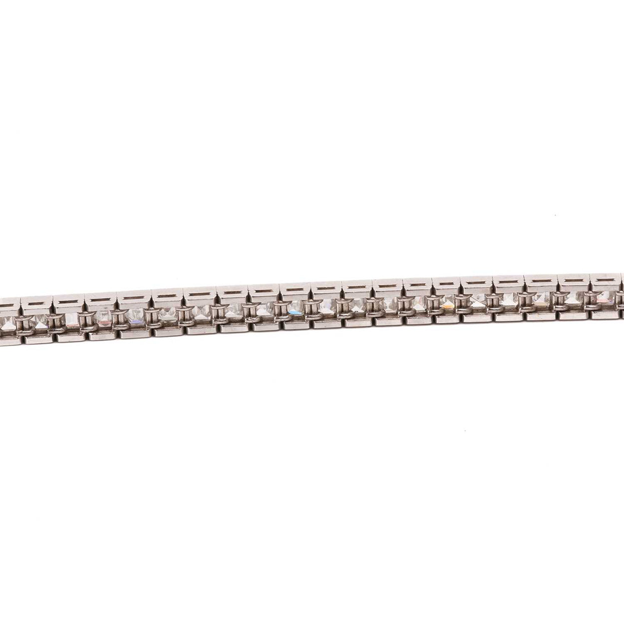 Princess Lab Grown Diamonds Tennis Bracelet 18 Carats White Gold 
