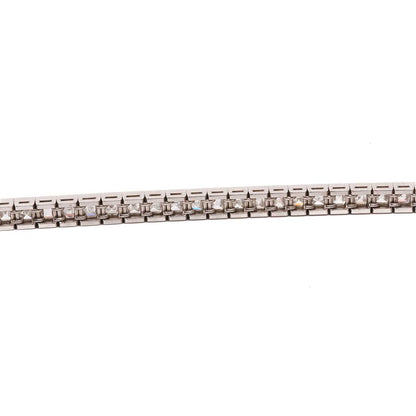 Princess Lab Grown Diamonds Tennis Bracelet 18 Carats White Gold 