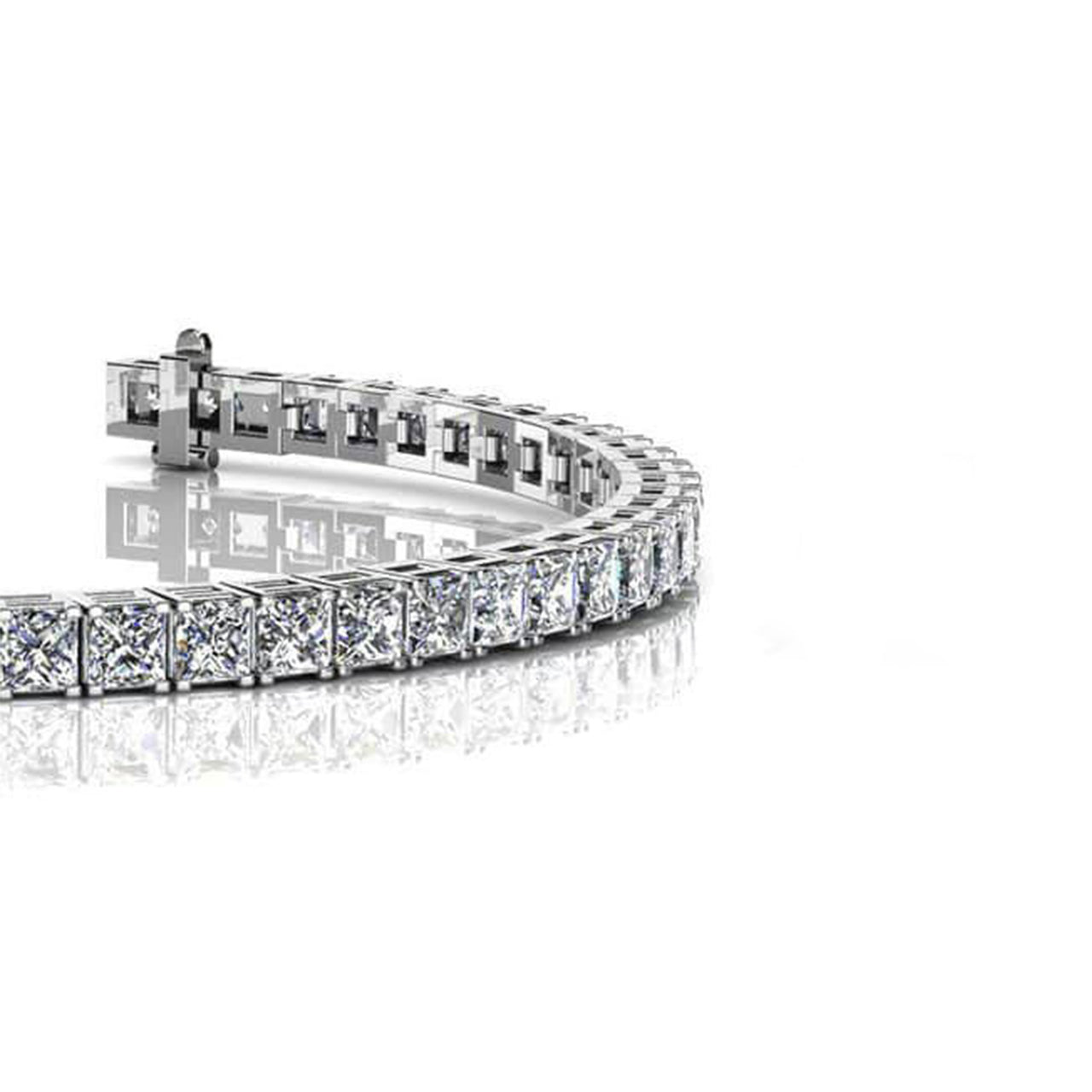 Prong Set Lab Grown Diamond Tennis Bracelet White Gold Jewelry 11.20 Ct