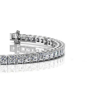 Prong Set Lab Grown Diamond Tennis Bracelet White Gold Jewelry 11.20 Ct