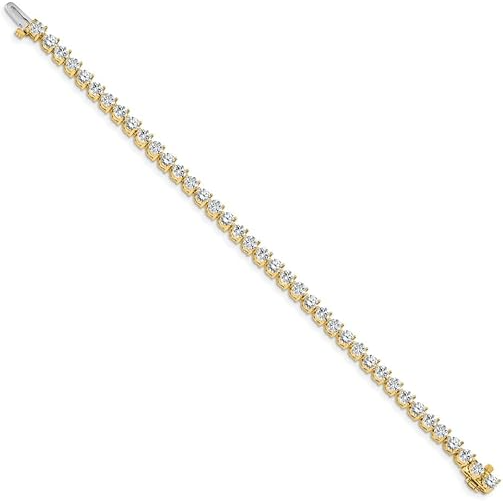Prong Set Round Cut 4.20 Ct Real Natural Earth Mined Diamond Bracelet Yellow Gold