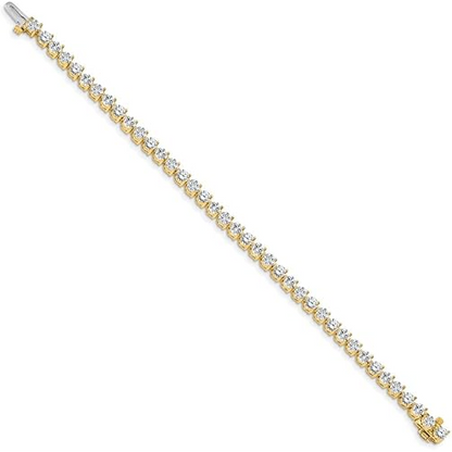 Prong Set Round Cut 4.20 Ct Real Natural Earth Mined Diamond Bracelet Yellow Gold