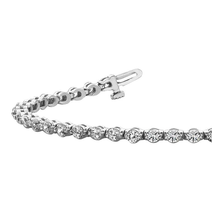 Prong Setting 4.20 Ct Round Cut Natural Earth Mined Diamonds Tennis Bracelet White Gold