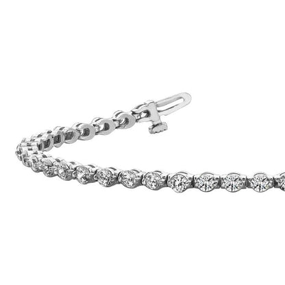 Prong Setting 4.20 Ct Round Cut Natural Earth Mined Diamonds Tennis Bracelet White Gold