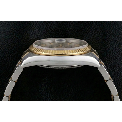 Quick Set Rolex Watch Oyster Band No Holes Datejust Rolex Two Tone QUICK SET