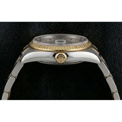 Quick Set Rolex Watch Oyster Band No Holes Datejust Rolex Two Tone QUICK SET