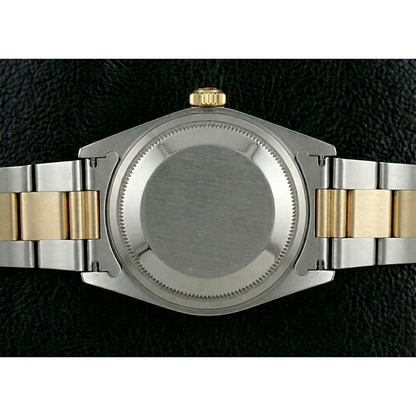 Quick Set Rolex Watch Oyster Band No Holes Datejust Rolex Two Tone QUICK SET