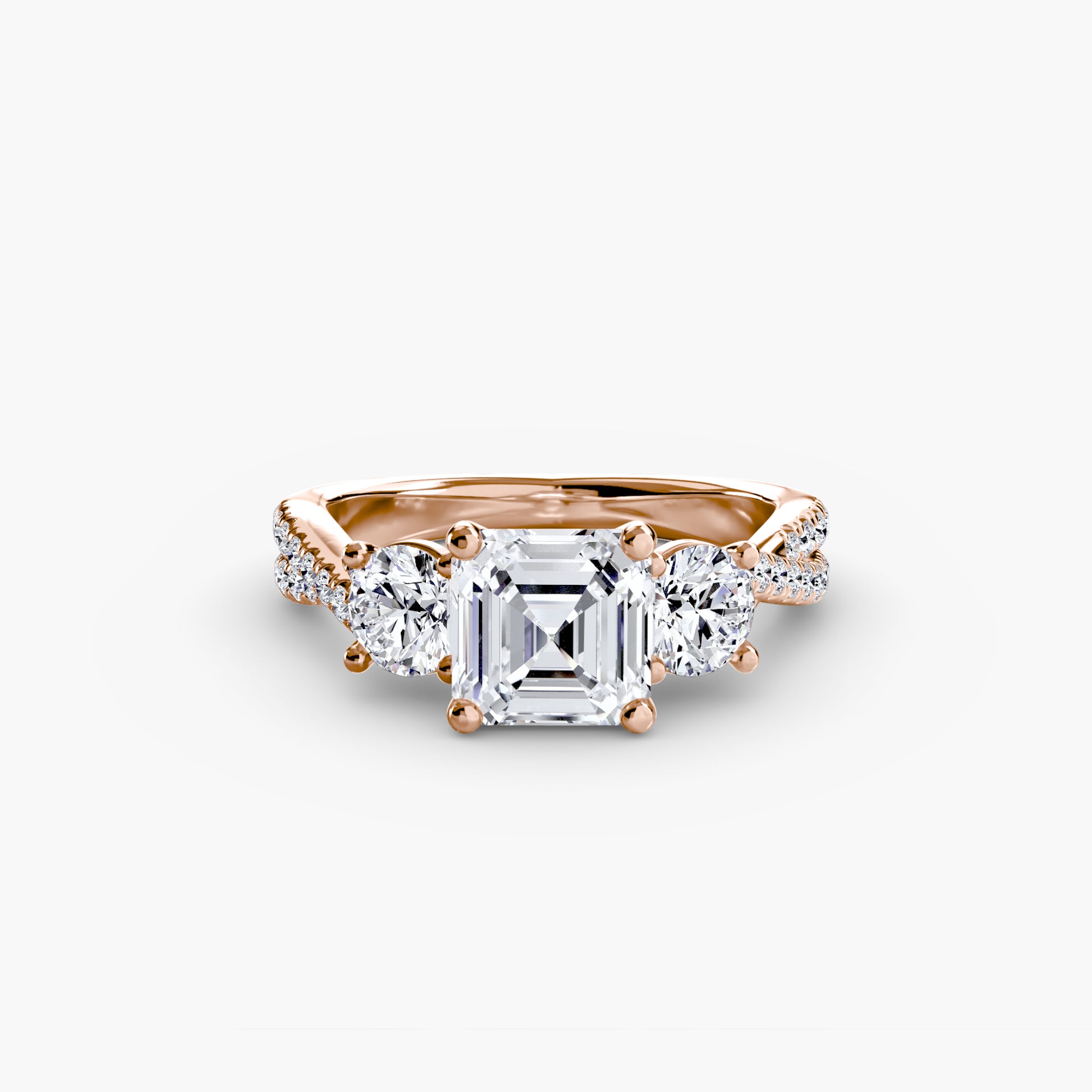 natural round diamond 0.77ct band side angle