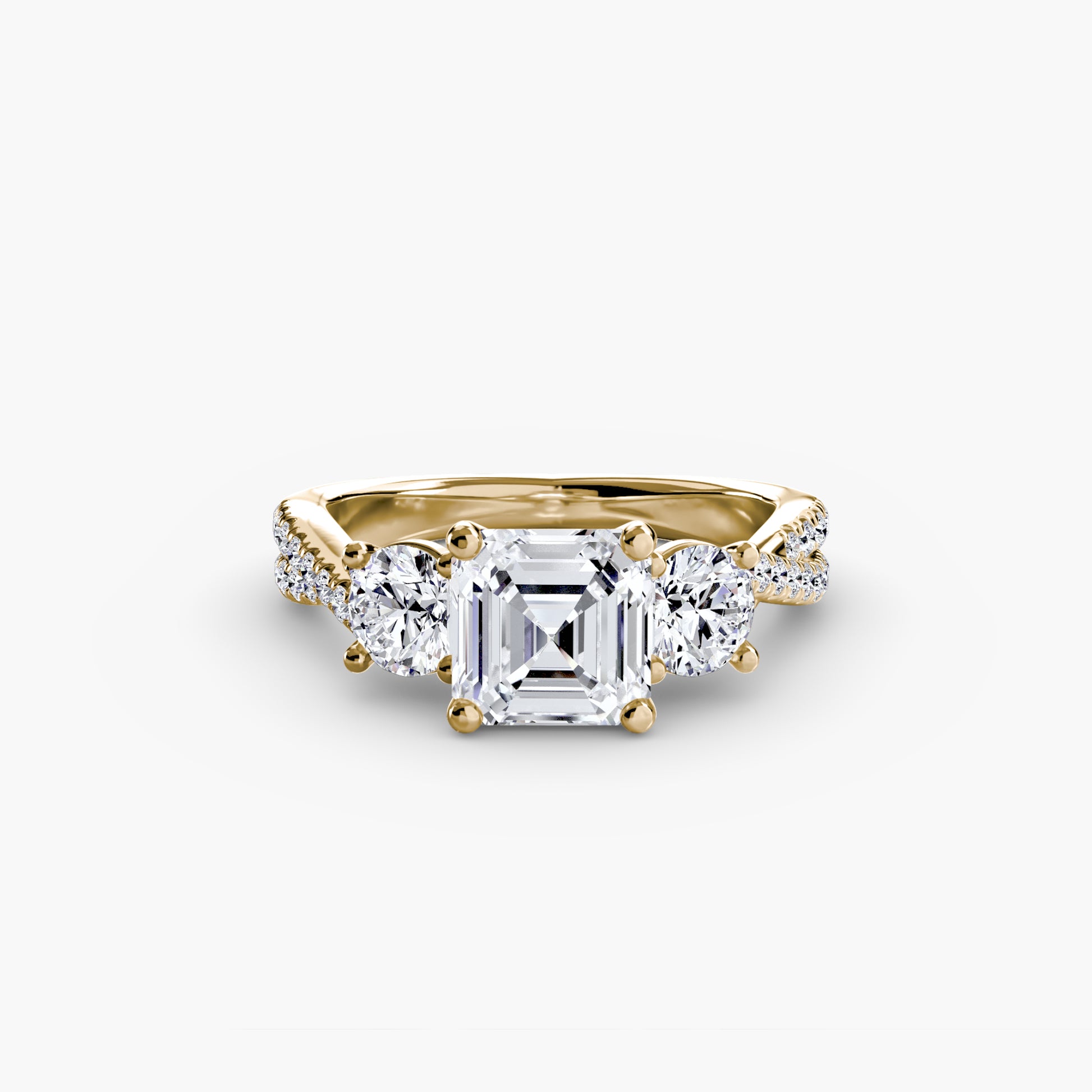 natural round diamond 0.77ct band profile view