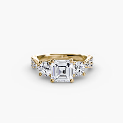 natural round diamond 0.77ct band profile view