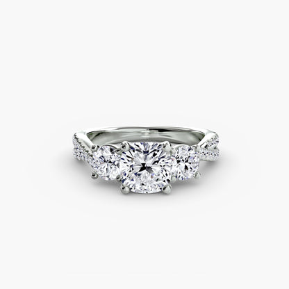 natural round diamond 0.77ct band profile view