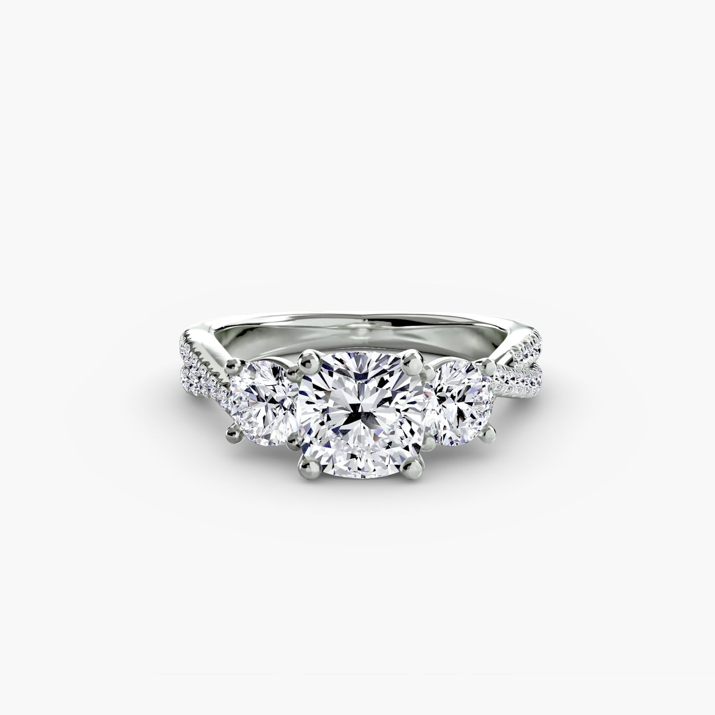 natural round diamond 0.77ct band on white background
