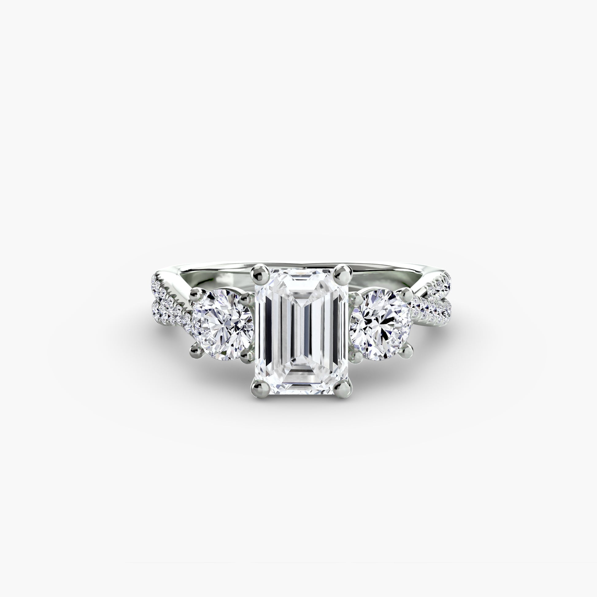 natural round diamond 0.77ct band on white background