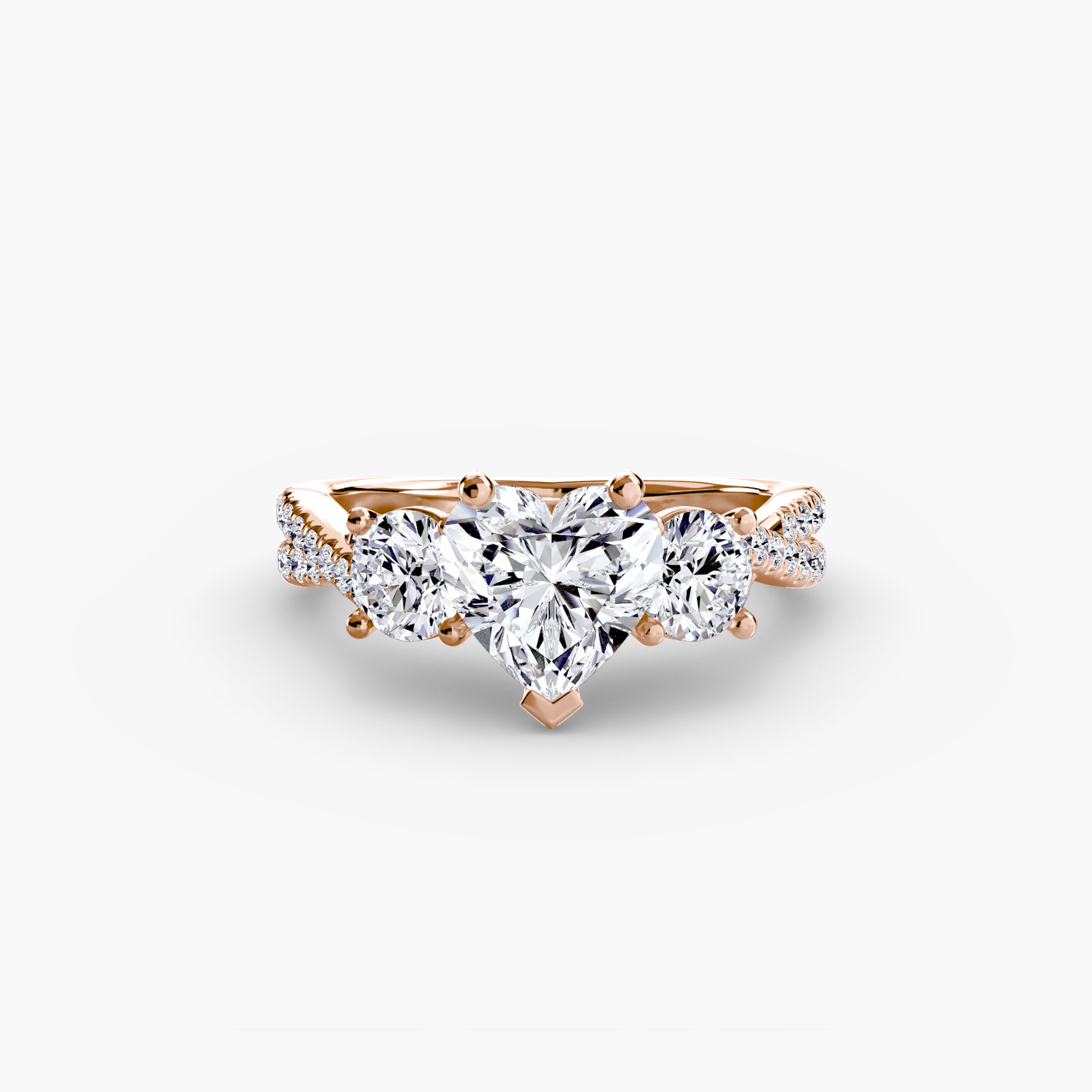 natural round diamond 0.77ct band front view