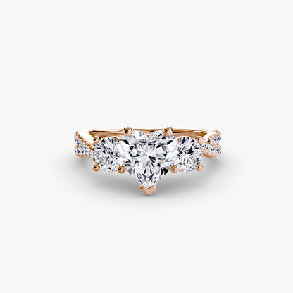 natural round diamond 0.77ct band front view