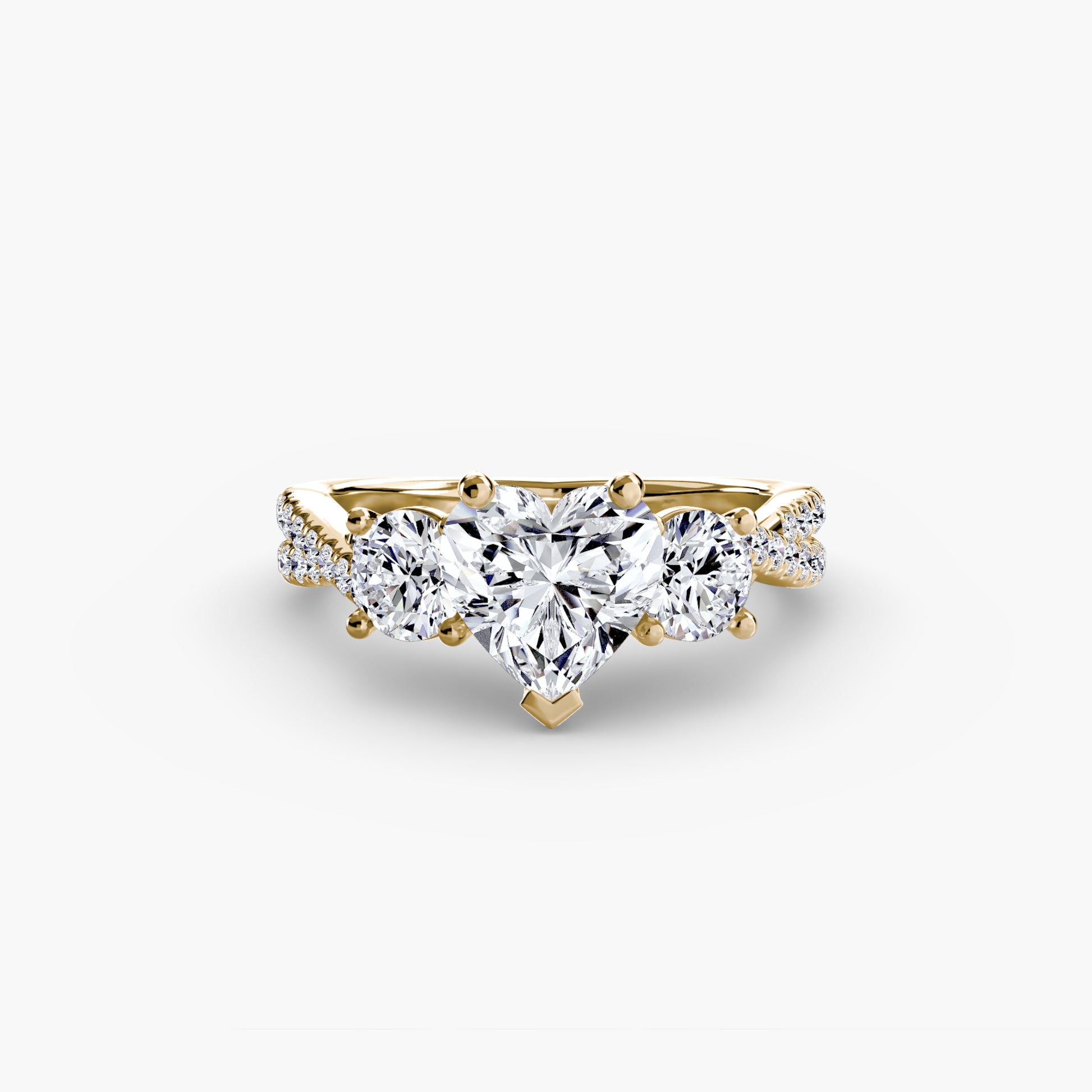 natural round diamond 0.77ct band profile view