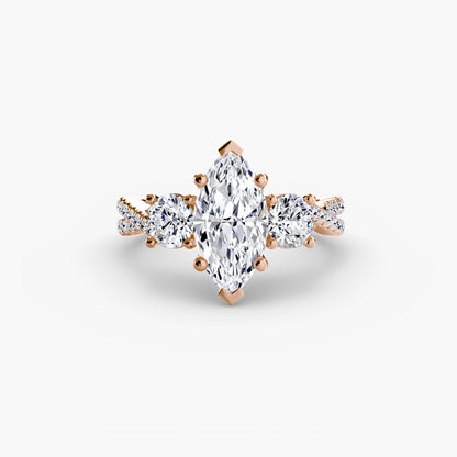 natural round diamond 0.77ct band side angle