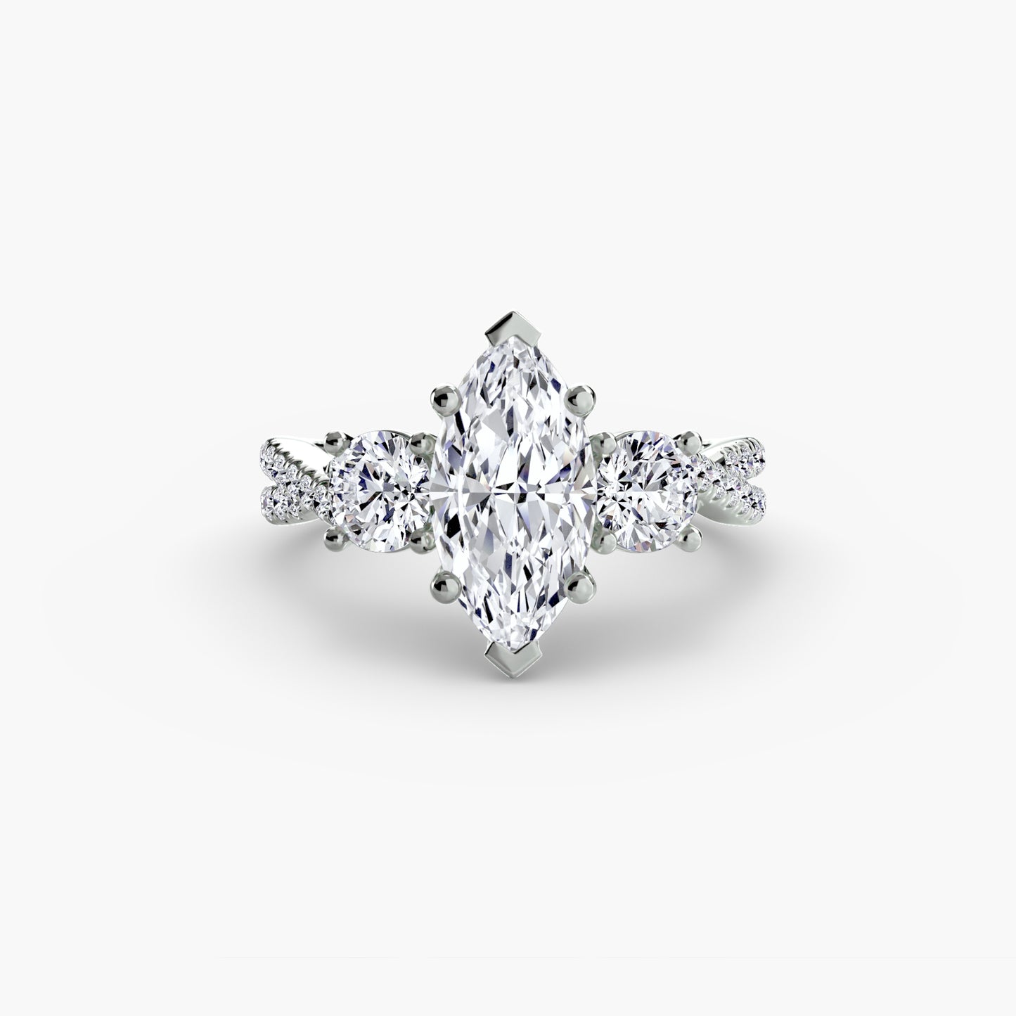 natural round diamond 0.77ct band back view