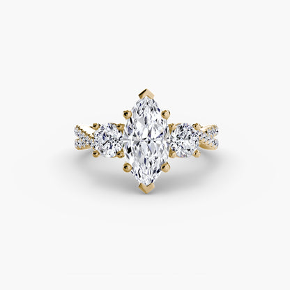 natural round diamond 0.77ct band on white background