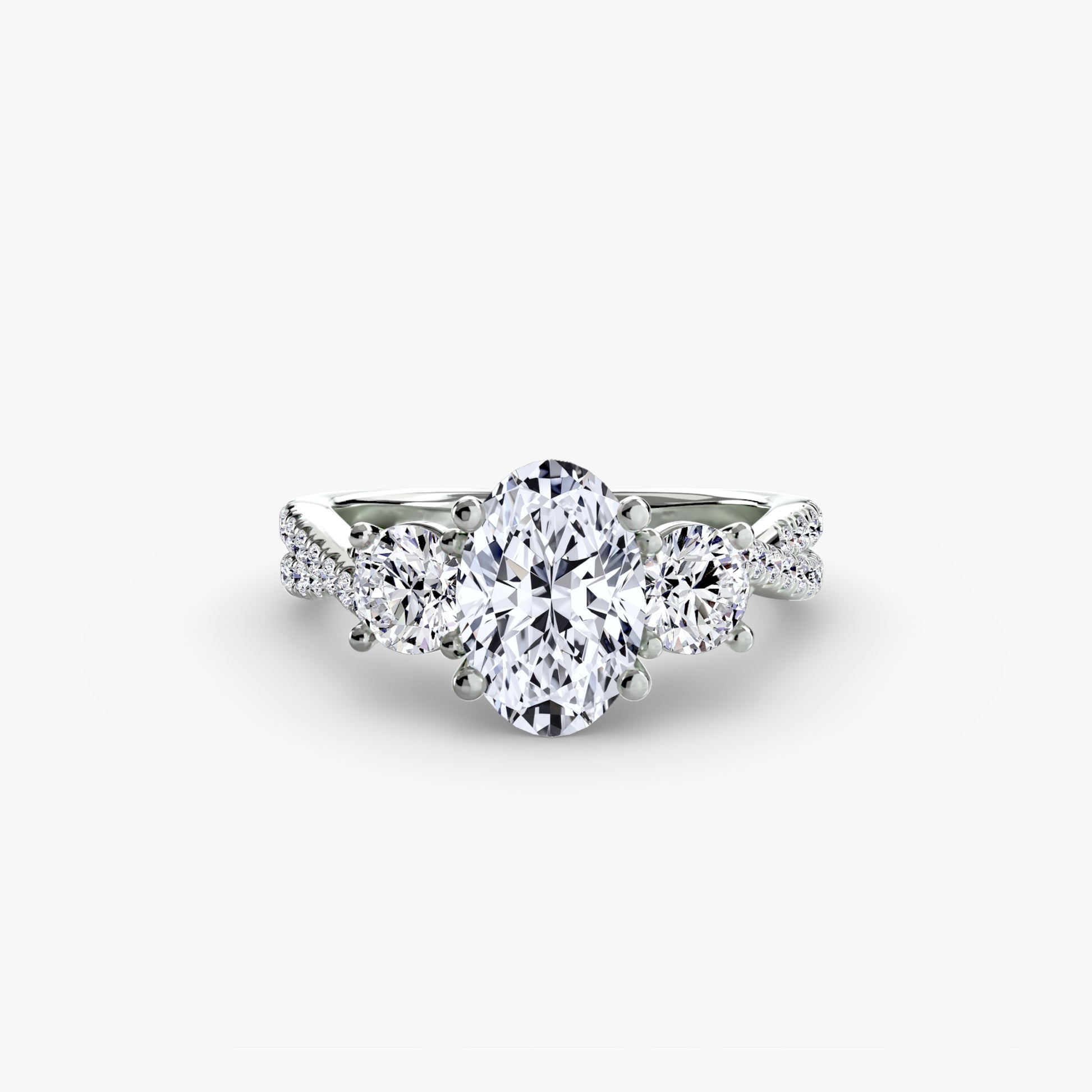 natural round diamond 0.77ct band top view