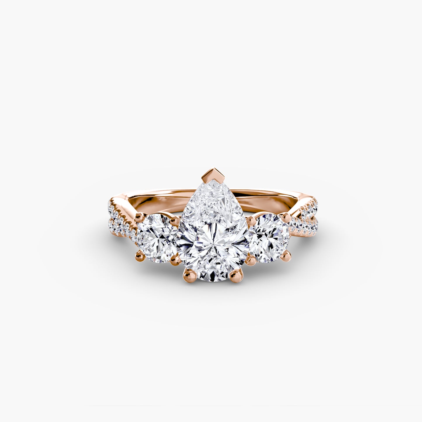 natural round diamond 0.77ct band back view